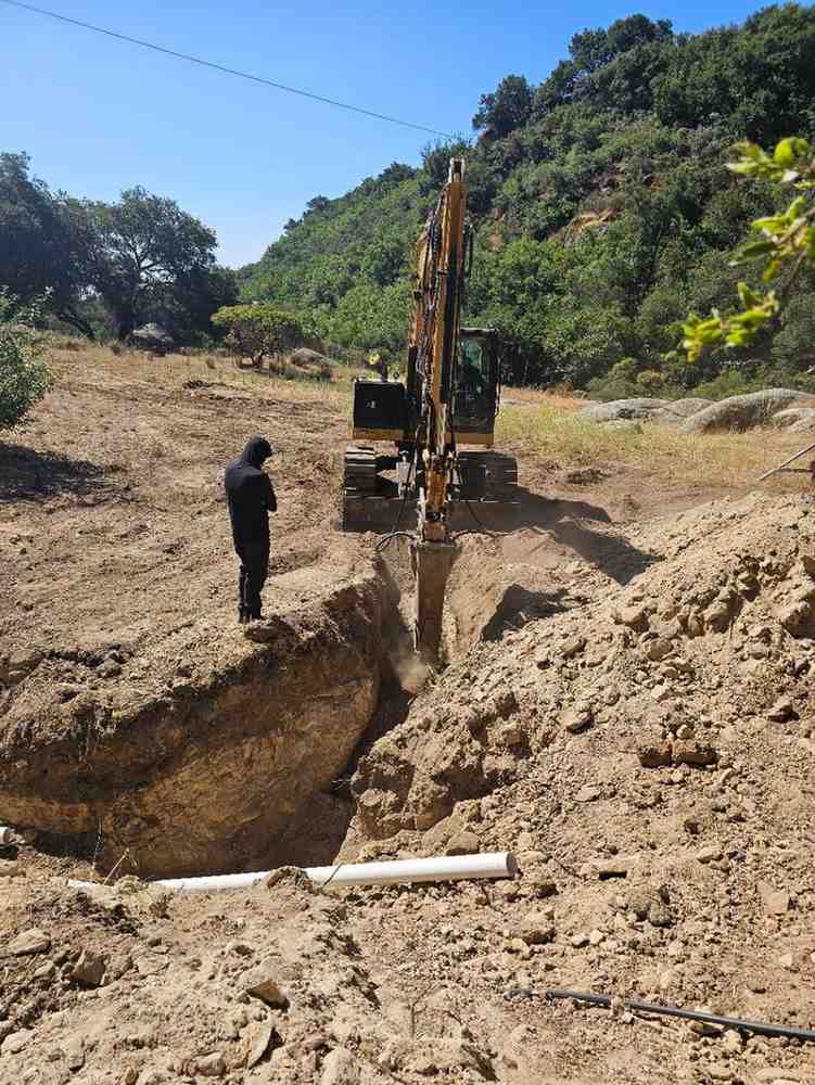 Excavation for plumbing work, performed by Drain Pros Ventura, a plumber in Ventura.