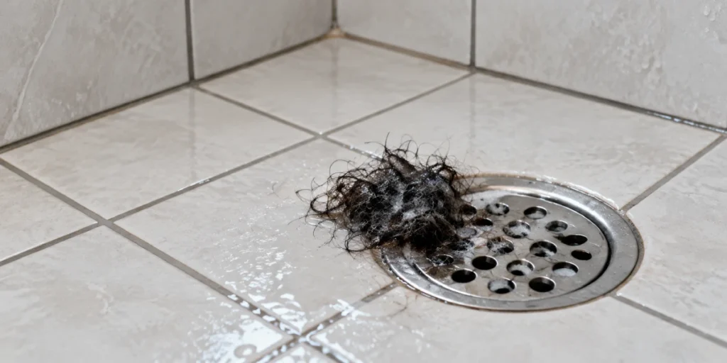 shower drain clogged