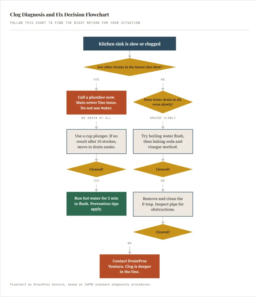 Clog Diagnosis and Fix Decision Flowchart