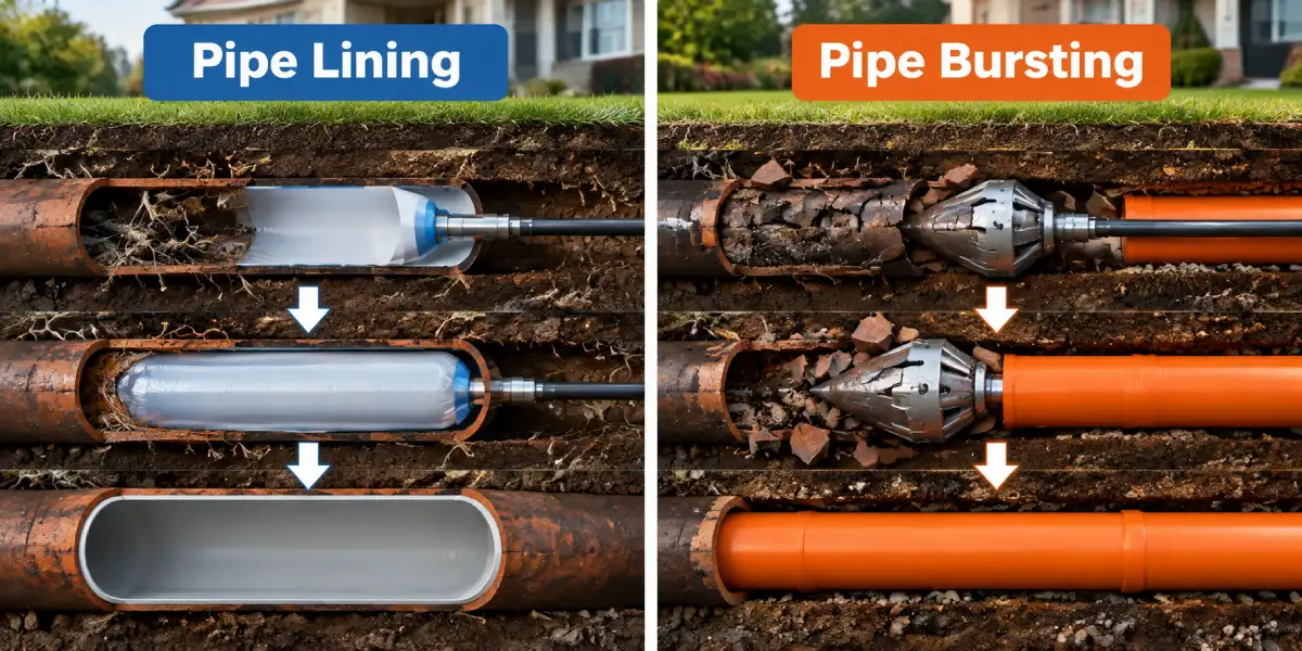 Pipe Lining vs Pipe Bursting