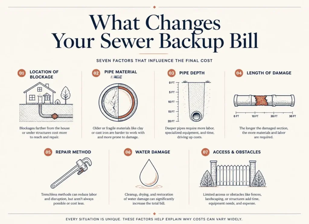 The seven variables that push the final bill up or down.