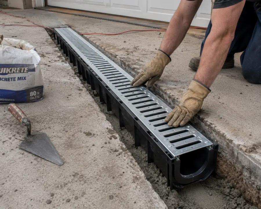 channel drain installation