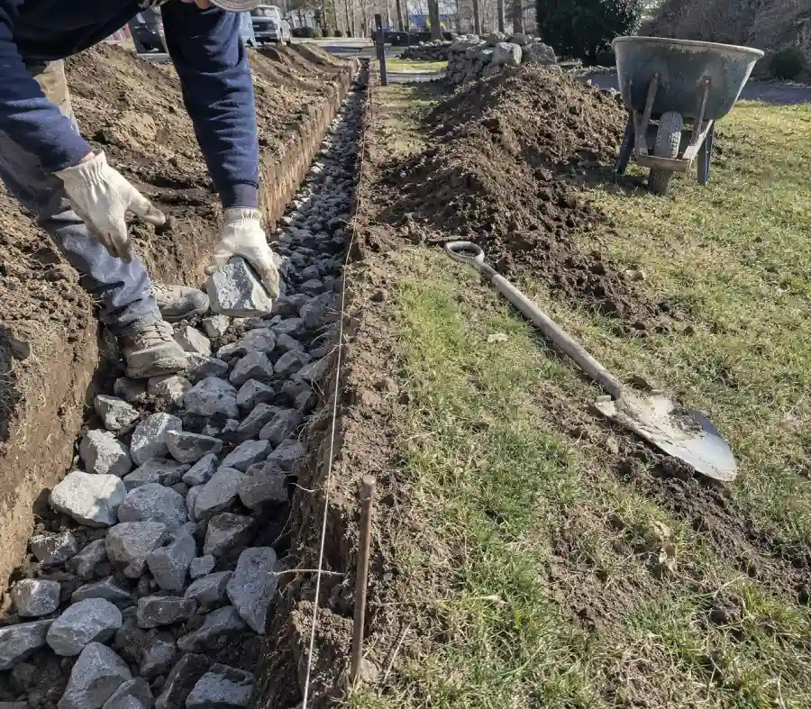 drainage ditch installation