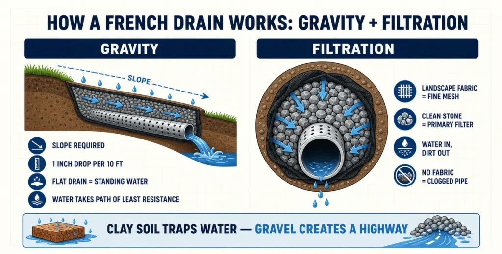 french drain how does it work