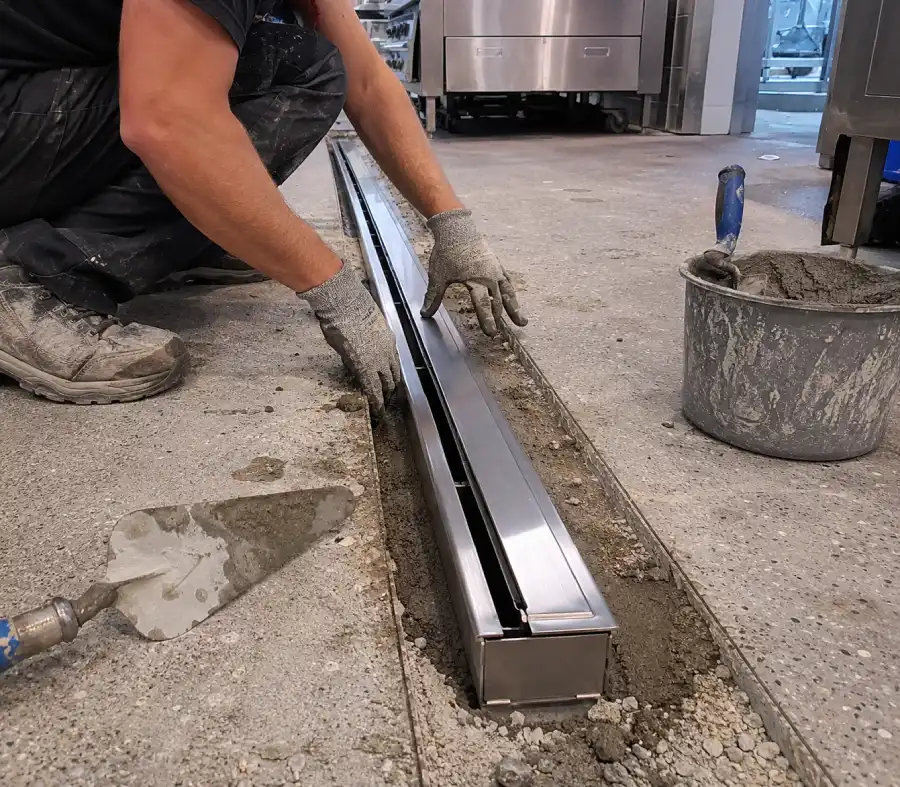 slot drain installation