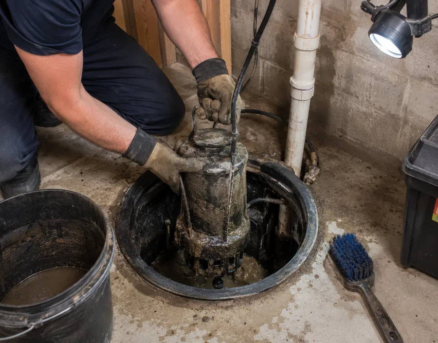sump pump cleaning