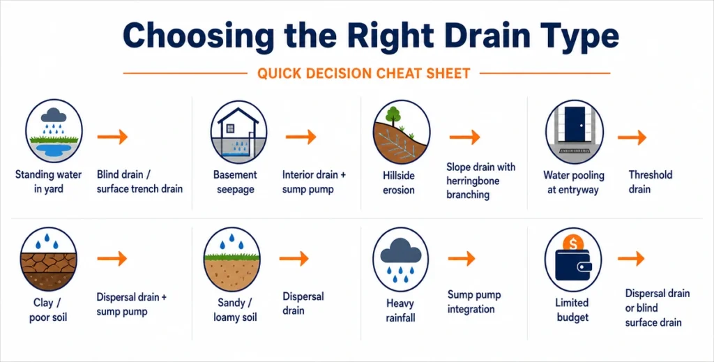 types of french drain