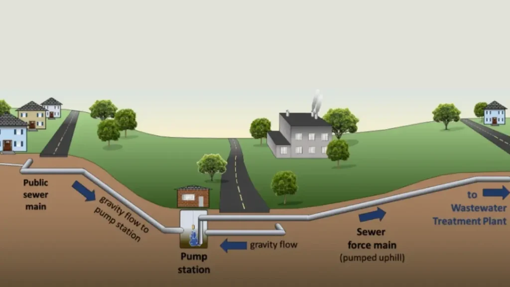 how does a sewer system work