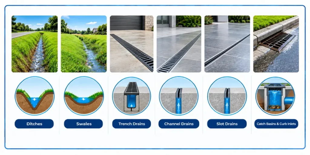 types of storm drains